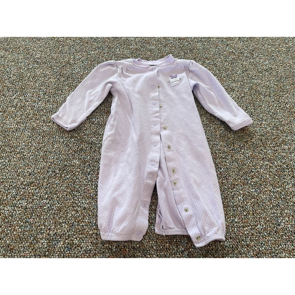Carter's Girls Purple Spotted Butterfly Kisses Romper 6M